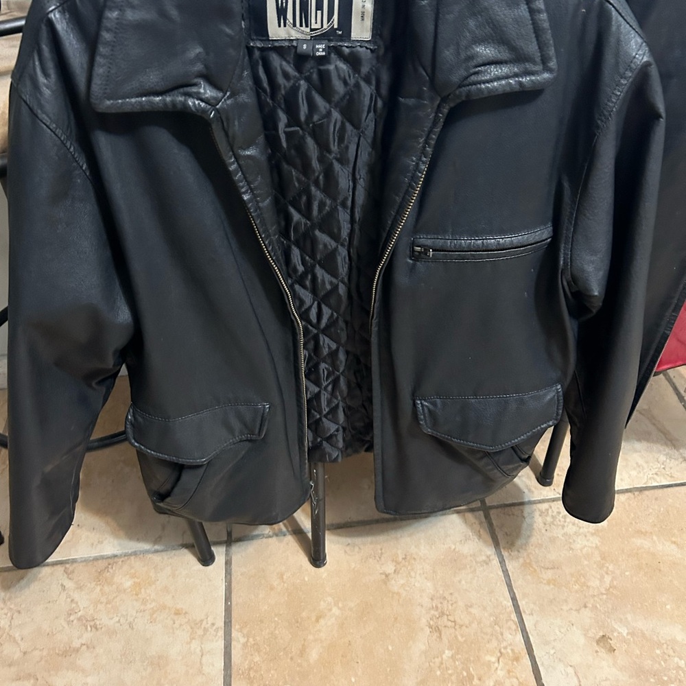 Classic Black Leather Jacket with Quilted Lining